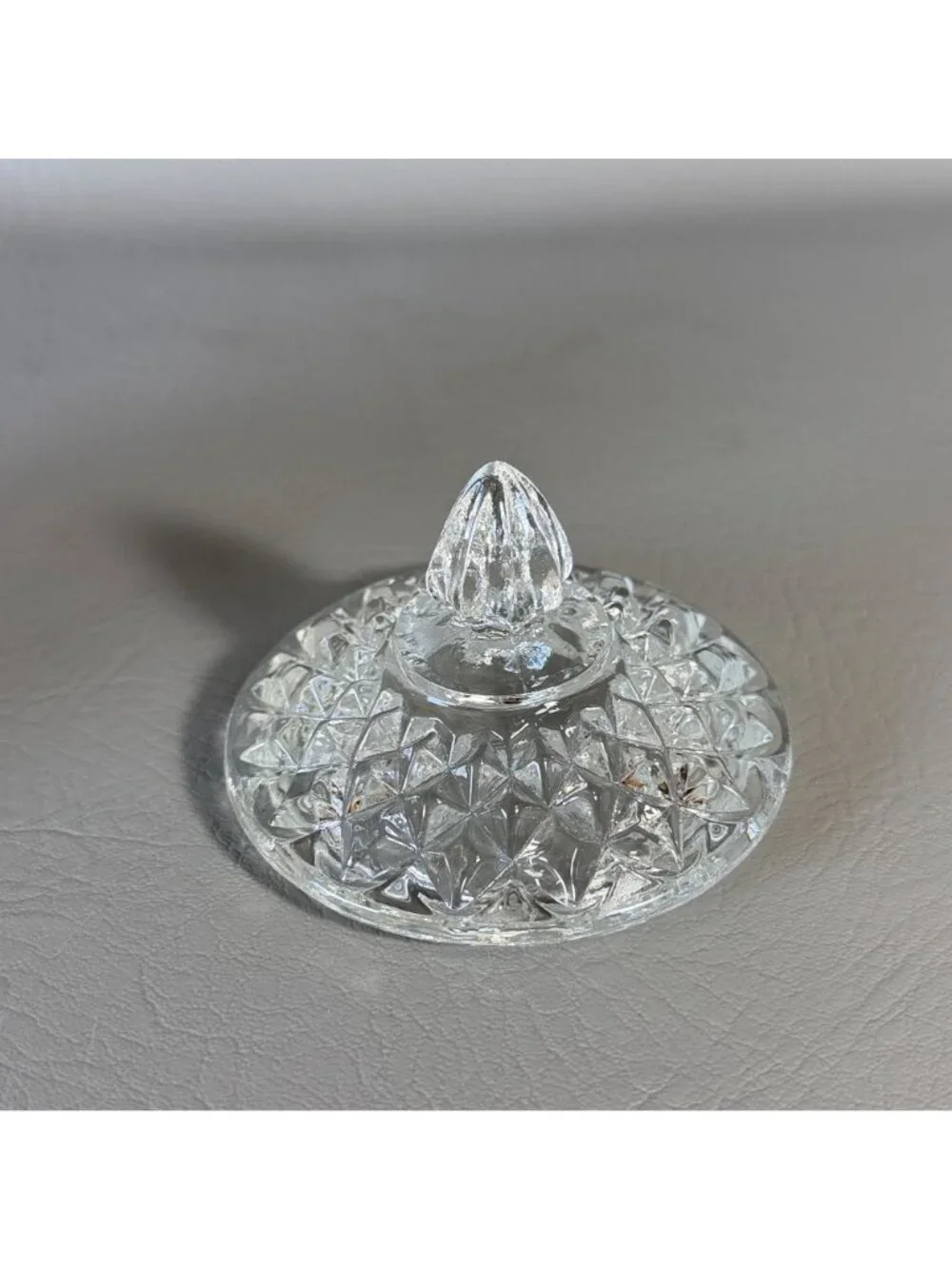 Vintage Anchor Hocking Wexford Clear Glass Covered Small Candy Dish Sugar Bowl